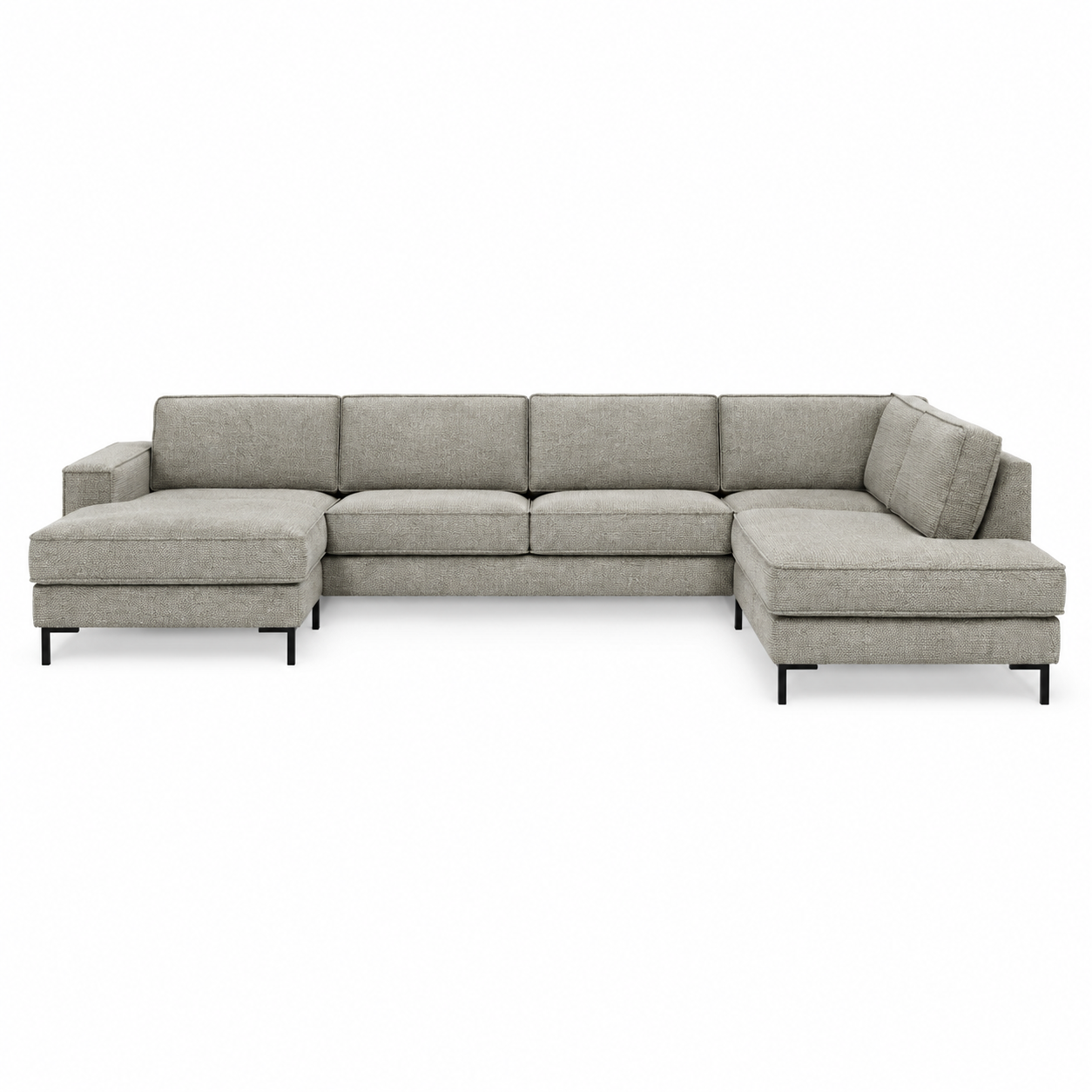 Austin Sofa (Corner U Shape) — front-view upholstery visualization in HARRY 5/1 LIGHT BROWN